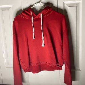 red crop top hoodie